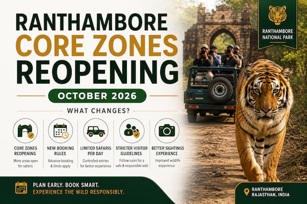 Ranthambore Core Zones Reopening October 2026: What Changes